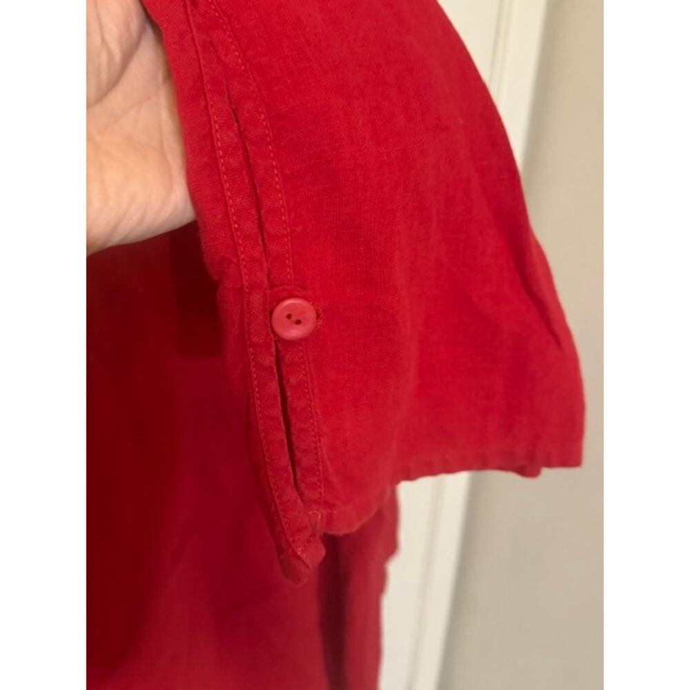 FLAX Linen Long Sleeve Tunic Top in Lipstick M - Picture 4 of 4